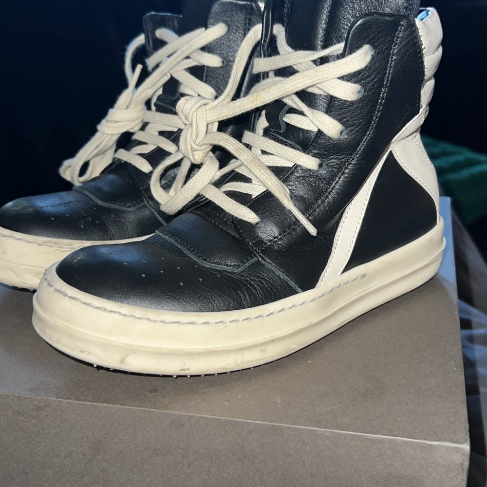 Rick Owens Black and White Kids Sneakers